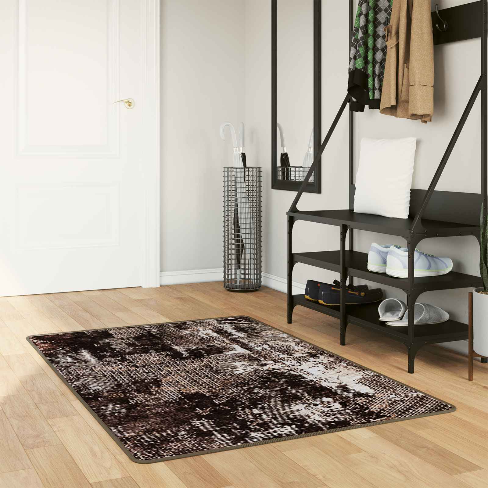 vidaXL Covor Runner MARSA Negru 100 x 150 cm Poliester și PVC