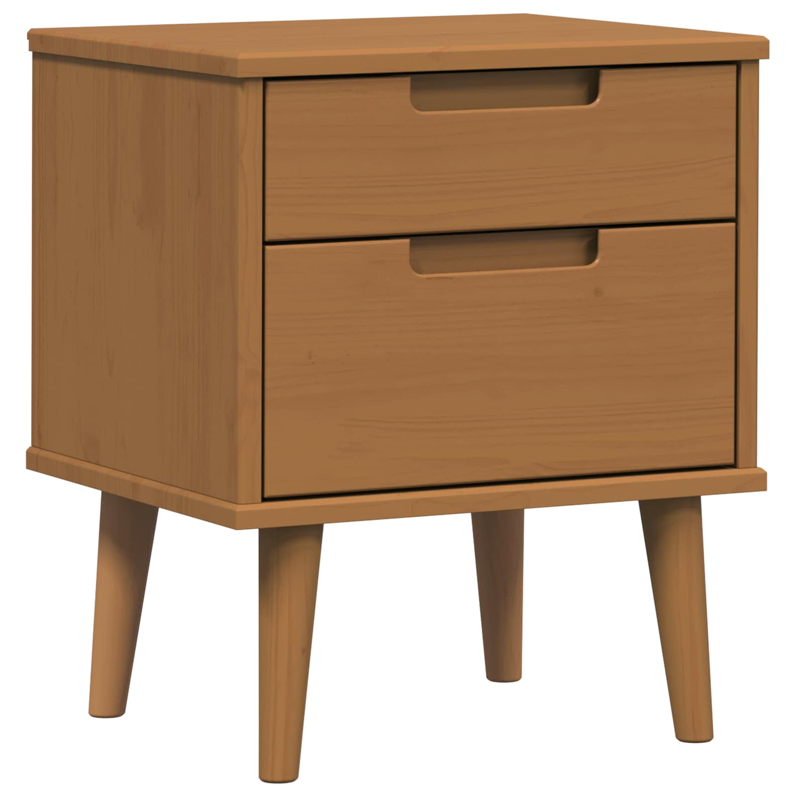 Nachtkastje met lade Caramel 40 x 35 x 48 cm Massief grenenhout image 2