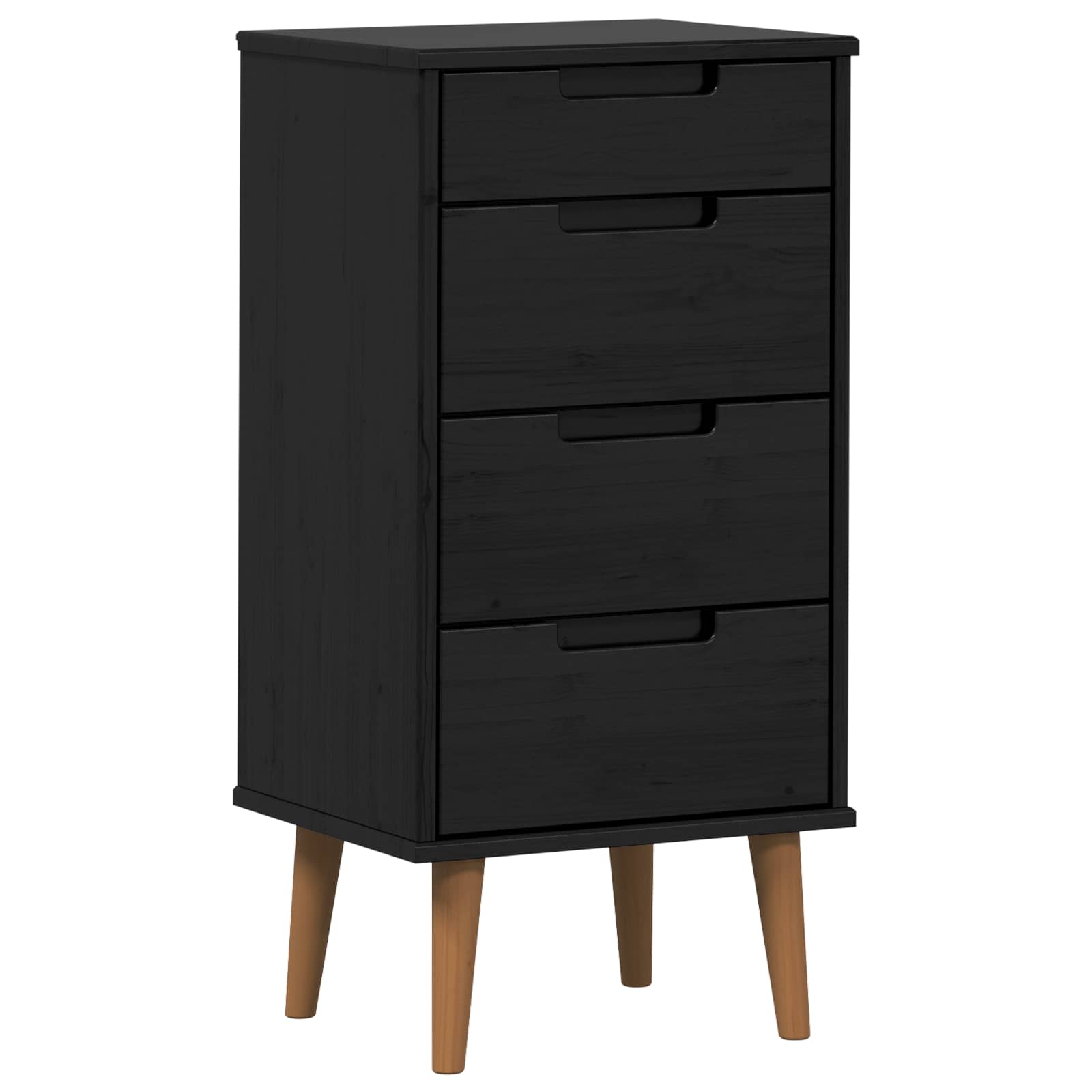 Ladekast MOLDE Zwart 40 x 35 x 82 cm Massief grenenhout image 2