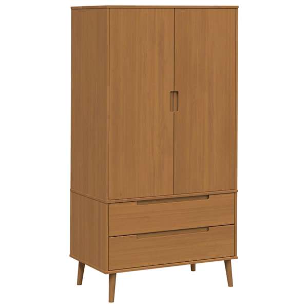 vidaXL Garderoobikapp MOLDE Karamell 90 x 55 x 175 cm Toekas m&auml;nnipuit