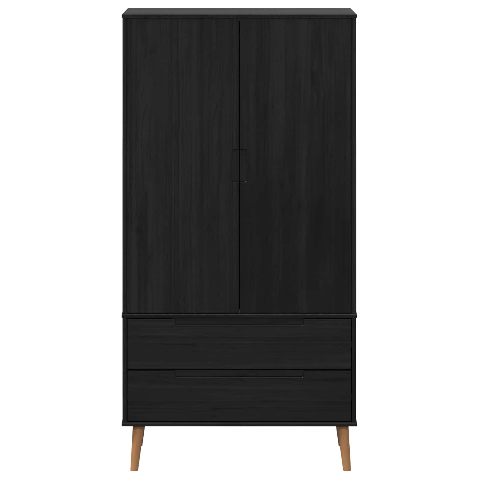 Kledingkast MOLDE Zwart 90 x 55 x 175 cm Massief grenenhout image 5