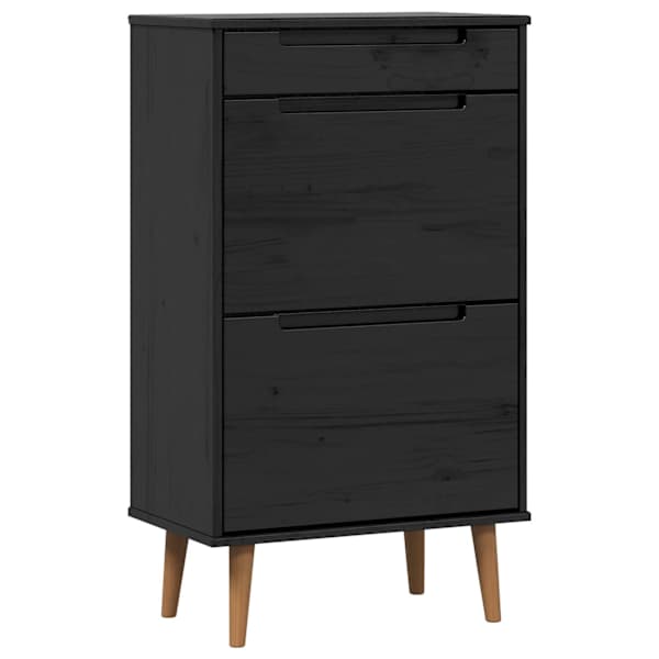 vidaXL Kinga kapp MOLDE 59,5 x 35 x 103 cm Toekas m&auml;nnipuit Must