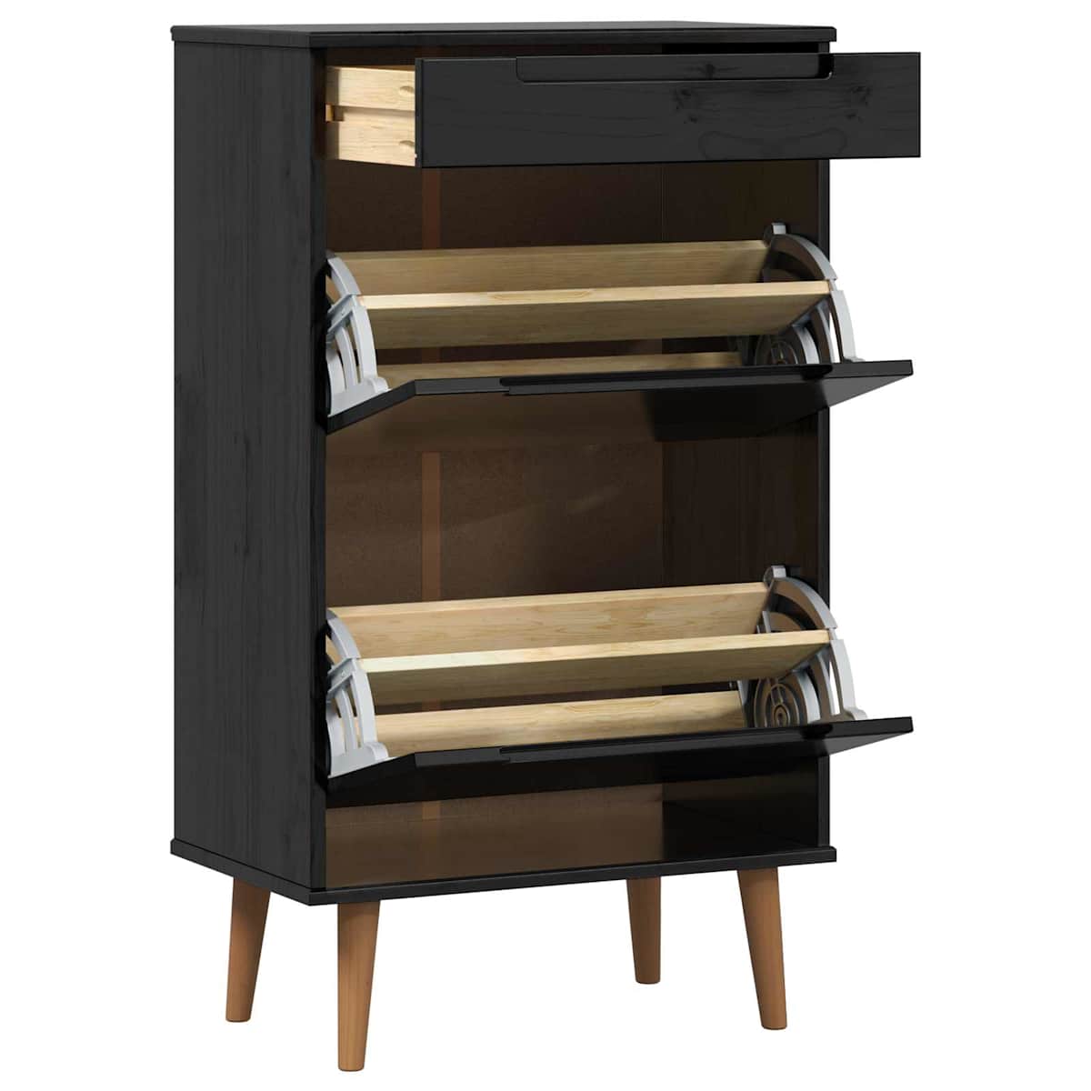 Sko skab MOLDE 59,5 x 35 x 103 cm Massivt fyrretræ - Billede 5