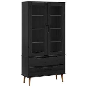 vidaXL Klaasist vitriinkapp MOLDE 90 x 35 x 175 cm Toekas m&auml;nnipuit