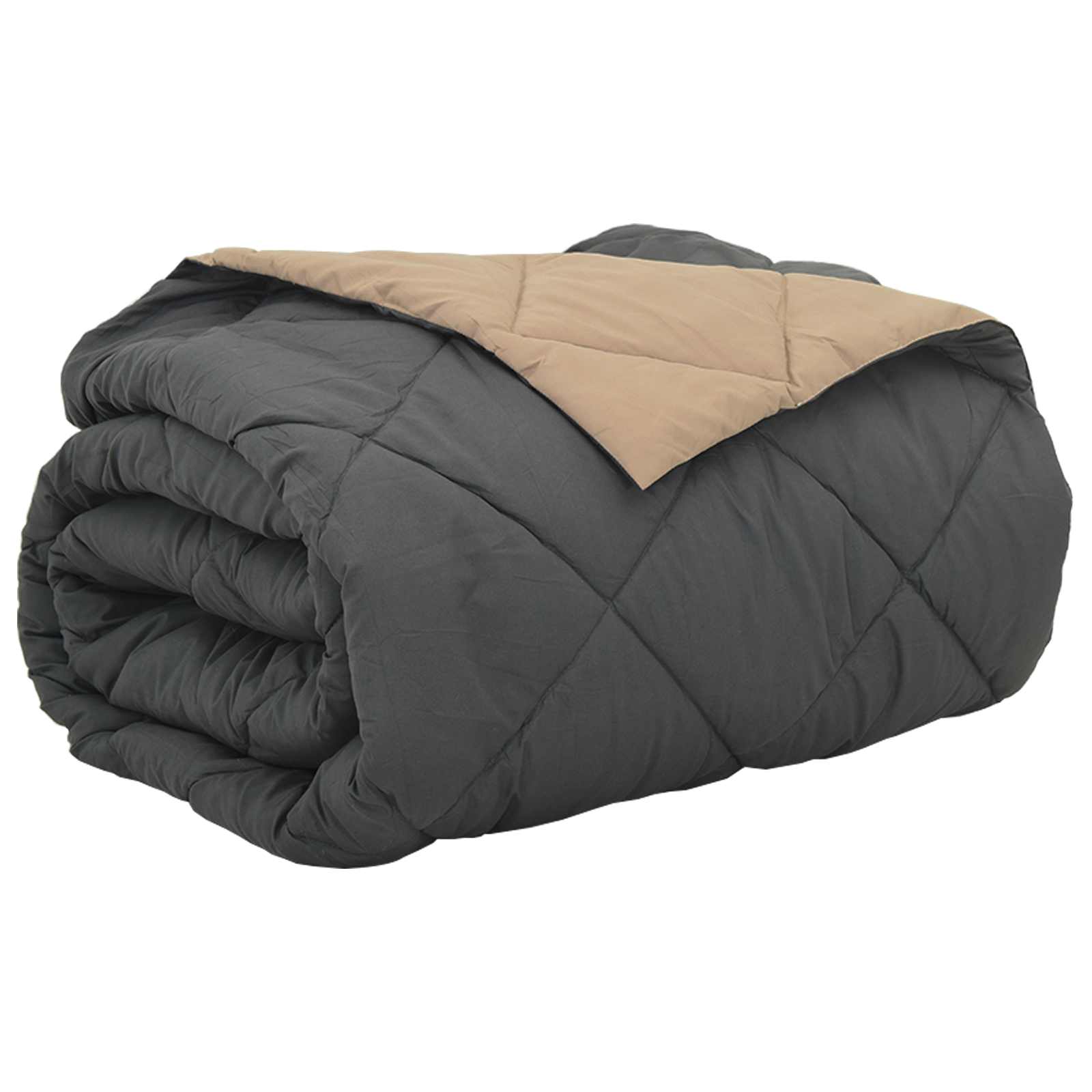 Pilotă de vară Antracit și Taupe 240 x 260 cm Microfibră [1]