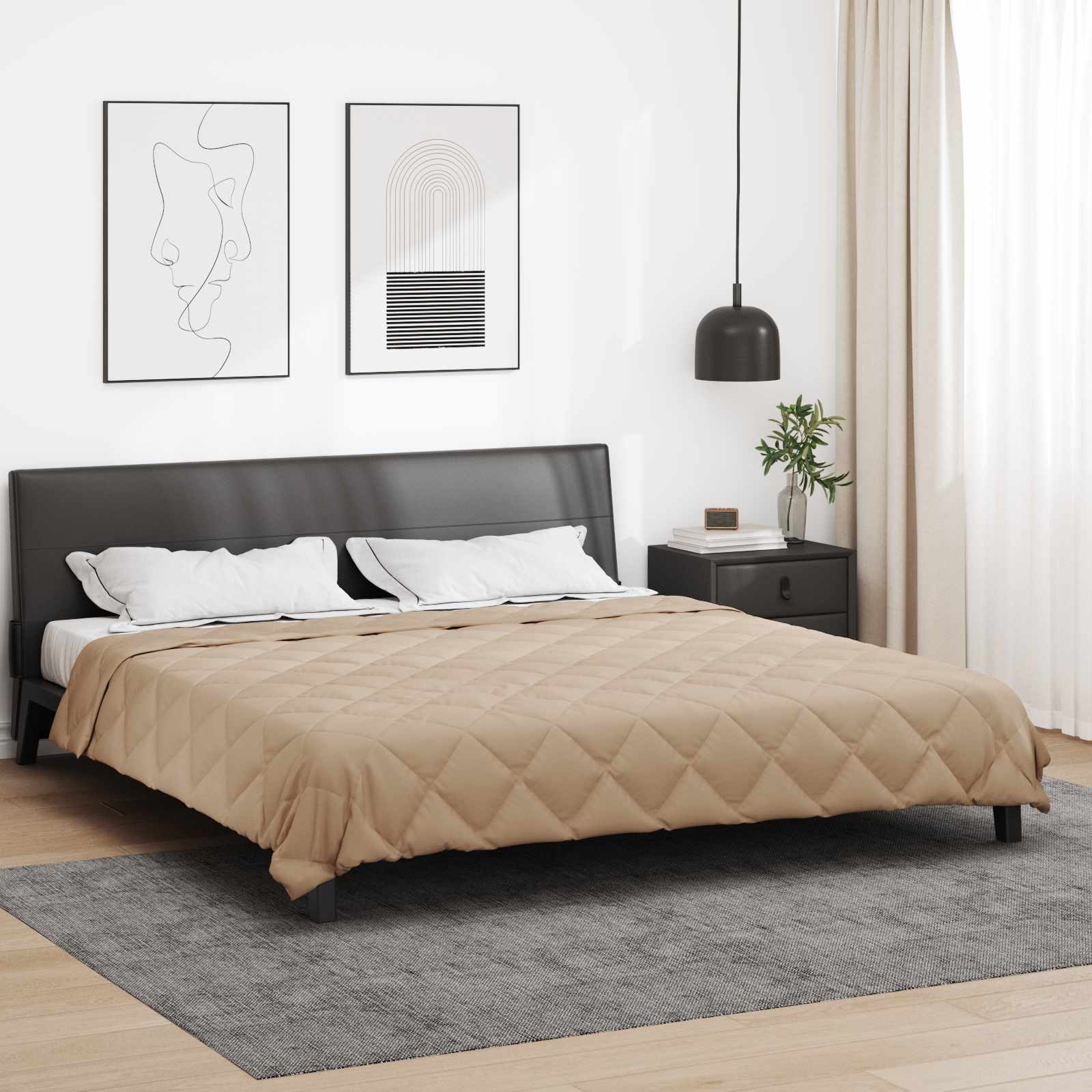 vidaXL Sommerdecke Taupe 240 x 260 cm Mikrofaser