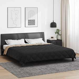 Poletna odeja Črna in taupe 240 x 260 cm Mikrovlakna