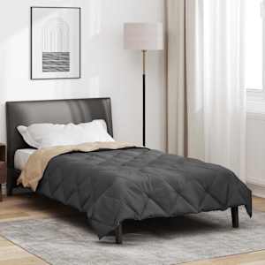 Celoroční přikrývka Antracitová a taupe 200 x 155 cm - obrázek 1