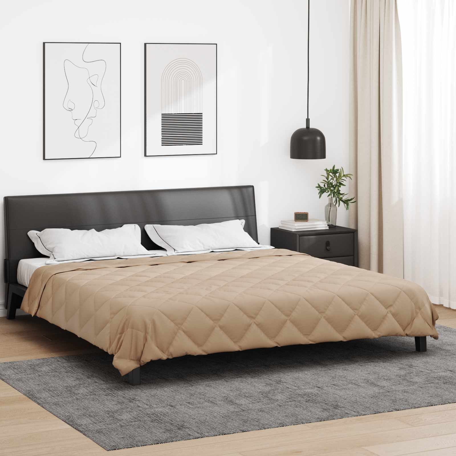 vidaXL Ganzjahresbettdecke Taupe 200 x 200 cm Mikrofaser
