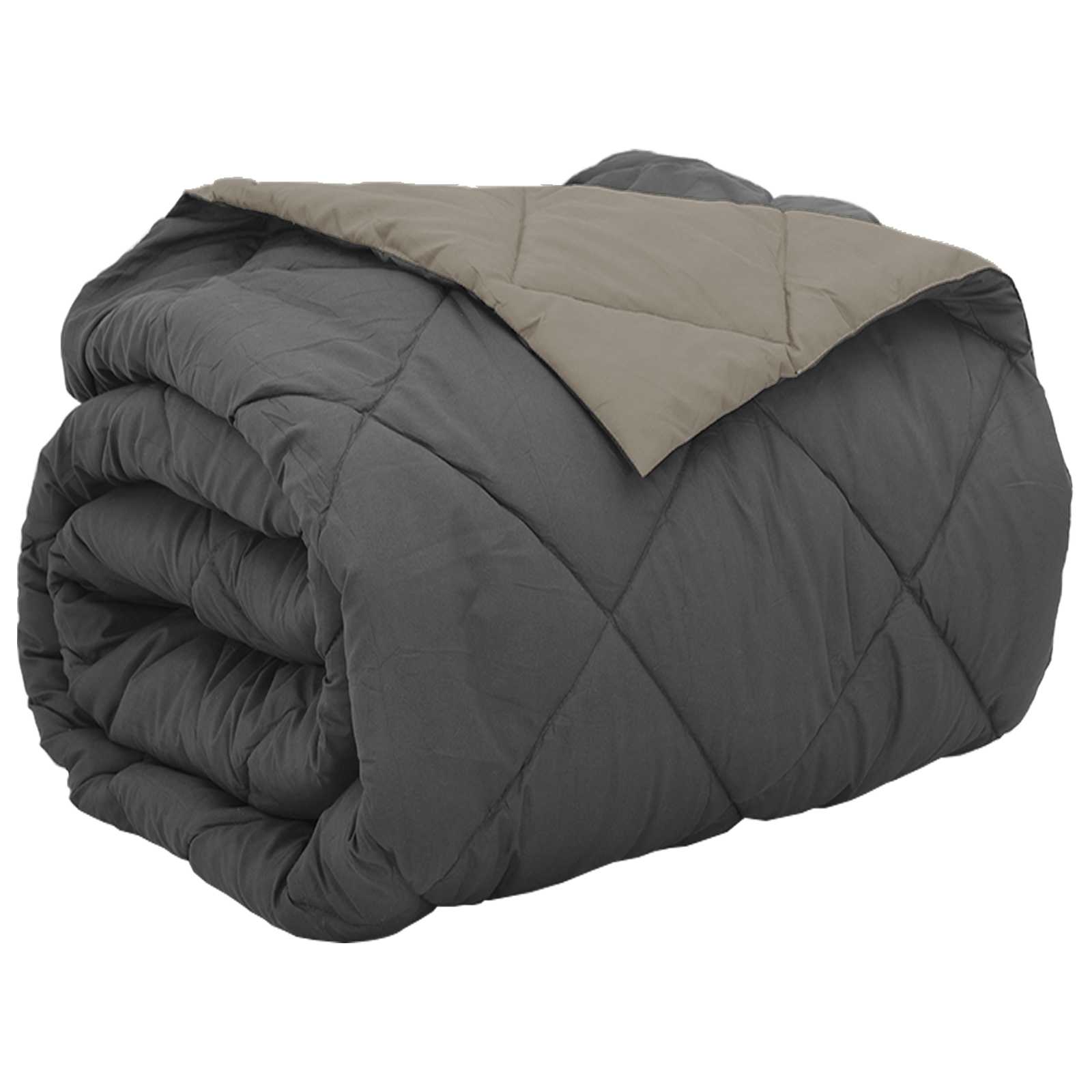 Thumbnail - vidaXL Ganzjahresbettdecke Hellgrau und Anthrazit 220 x 240 cm