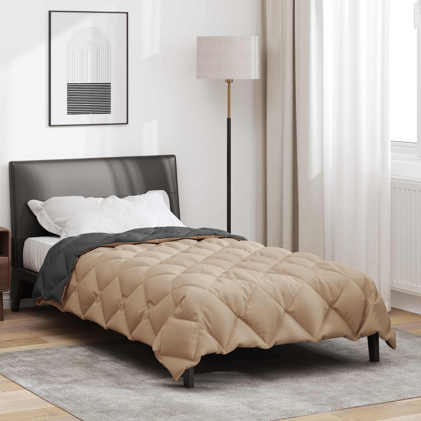 Duvet de iarnă Antracit și Taupe 220 x 135 cm Microfibră [3]