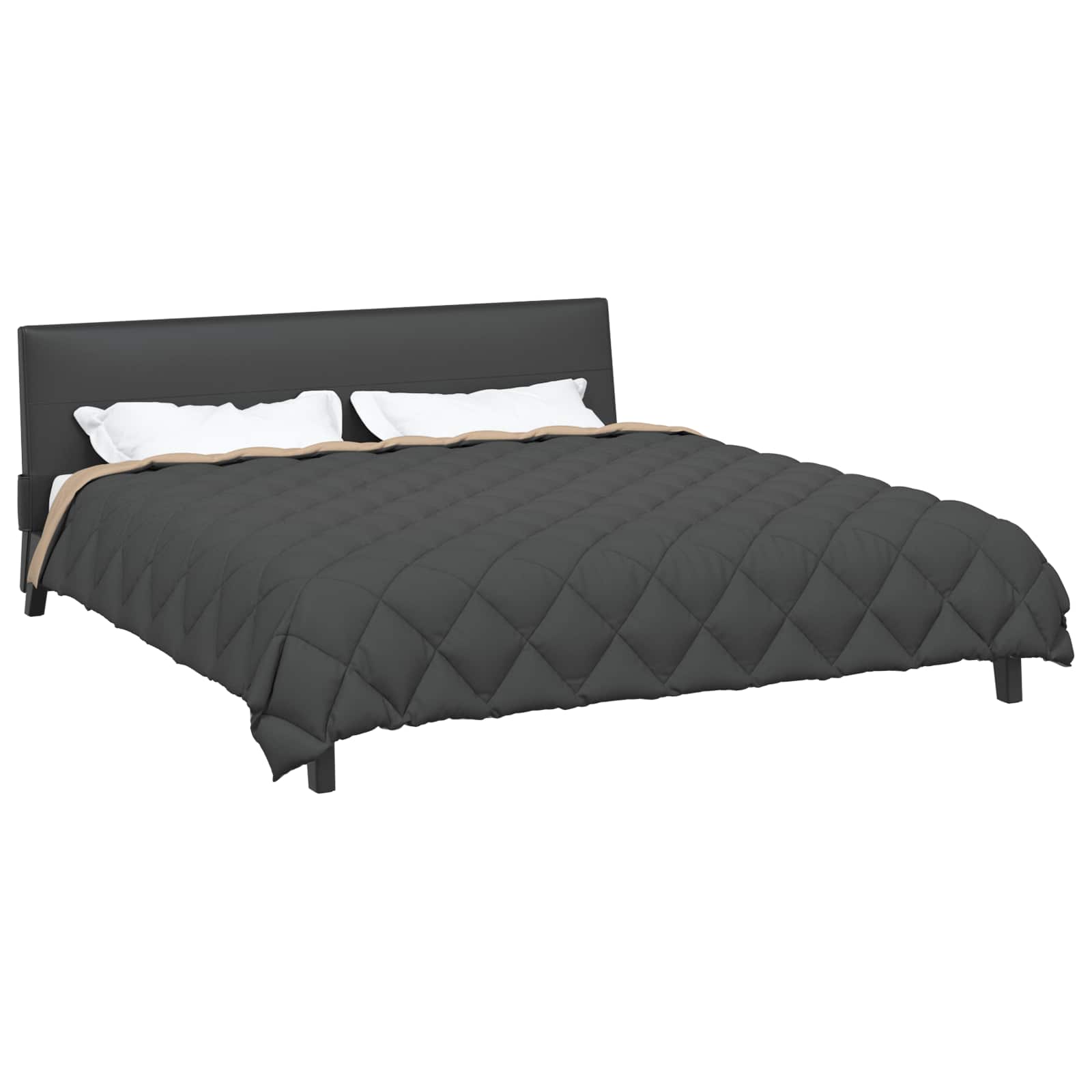 vidaXL Winter Dekbed Antraciet en Taupe 220 x 200 cm Microfiber