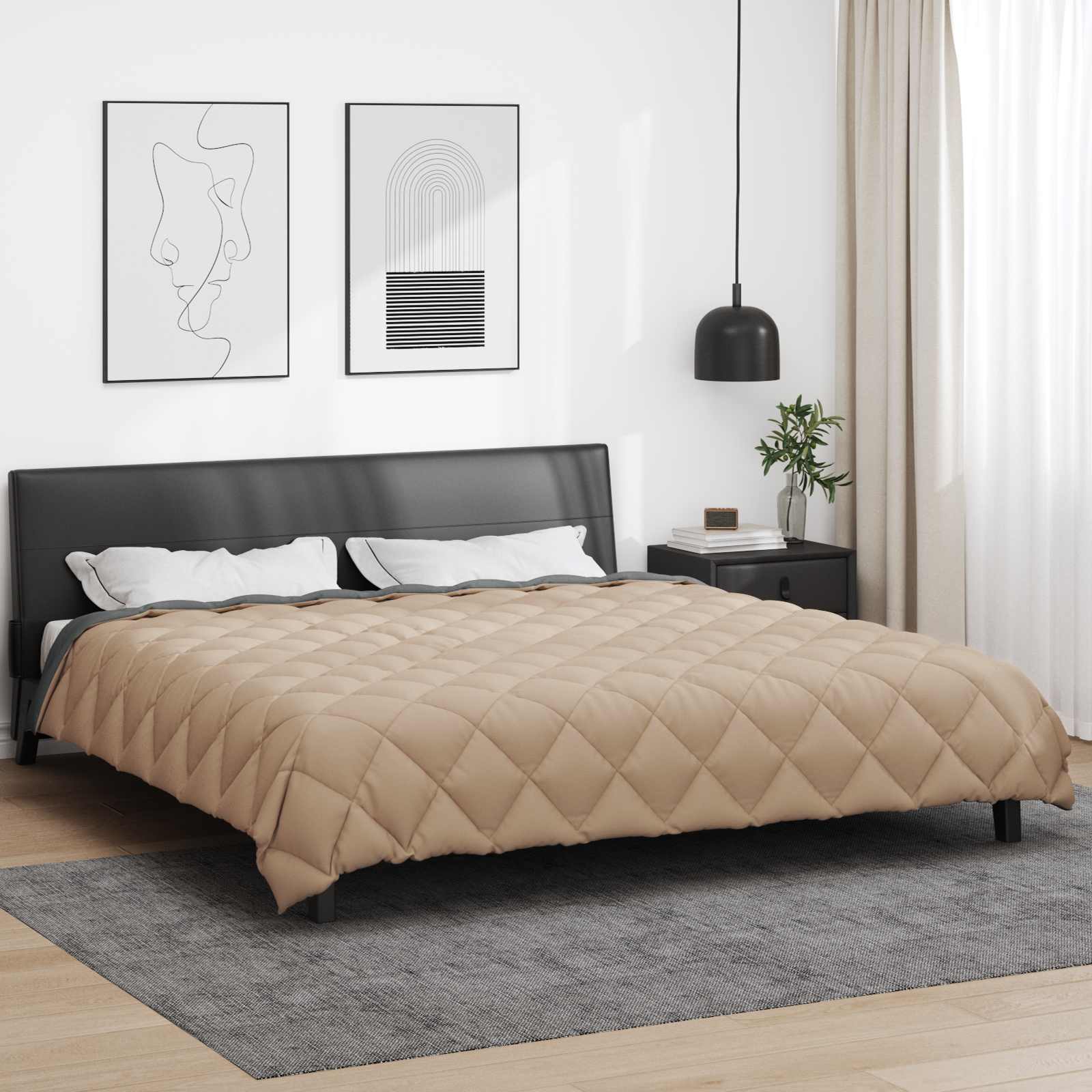 Duvet de iarnă Antracit și Taupe 220 x 240 cm Microfibră [3]