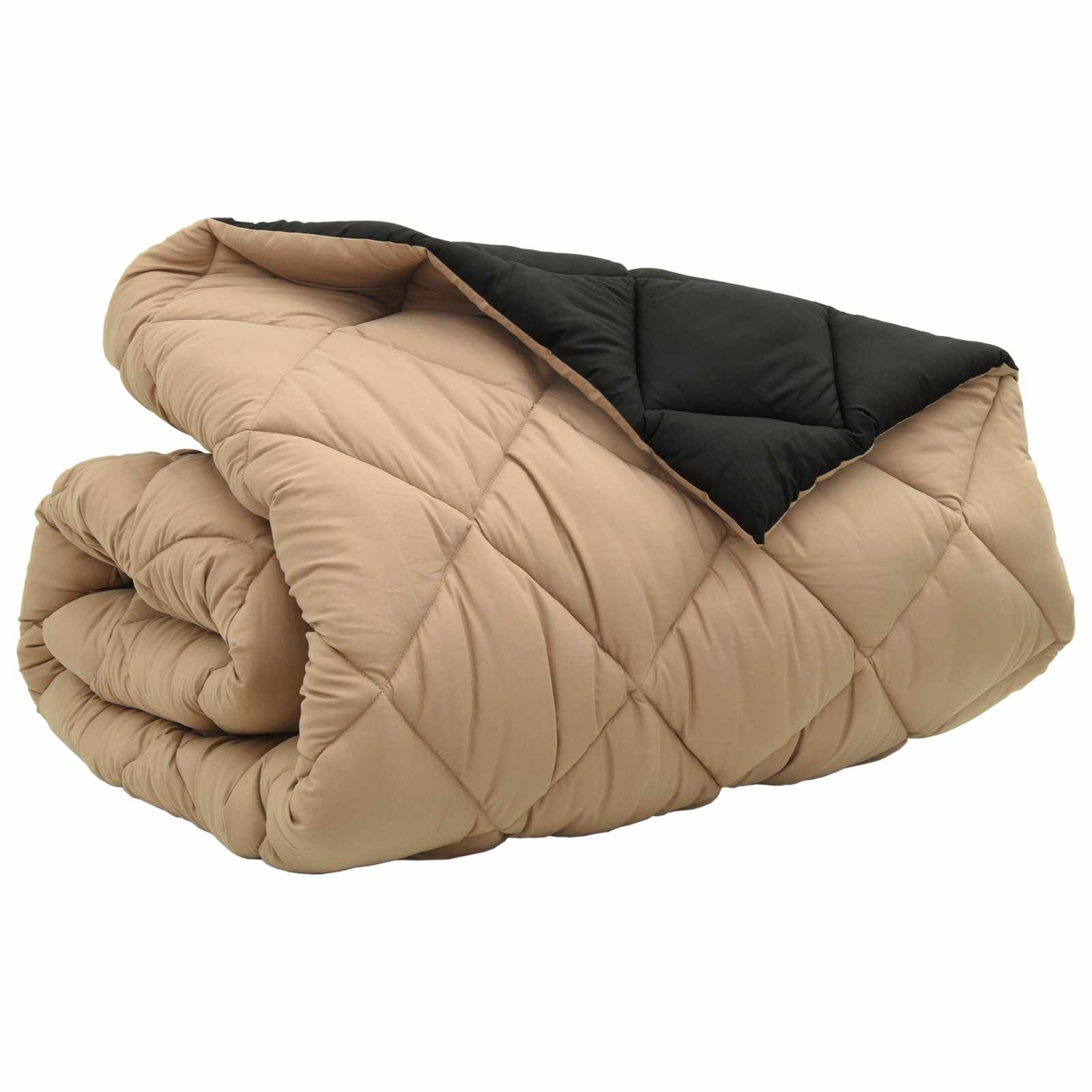 Duvet de iarnă Negru și Taupe 200 x 200 cm Microfibră [4]