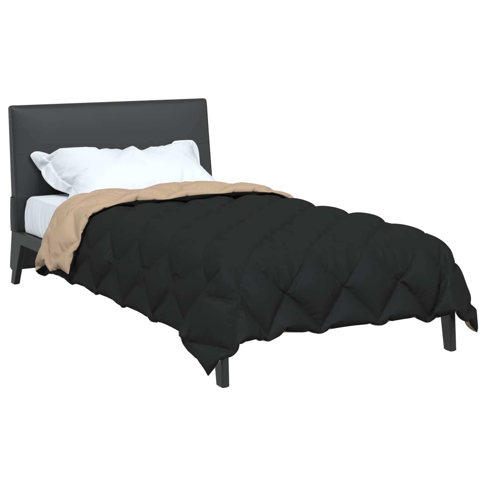 Duvet de iarnă Negru și Taupe 220 x 140 cm Microfibră [2]