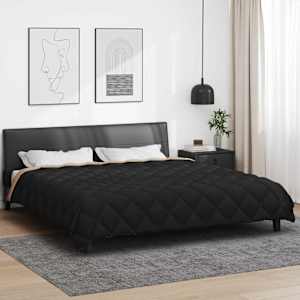 Zimska posteljnina Črna in taupe 220 x 200 cm Mikrovlakna