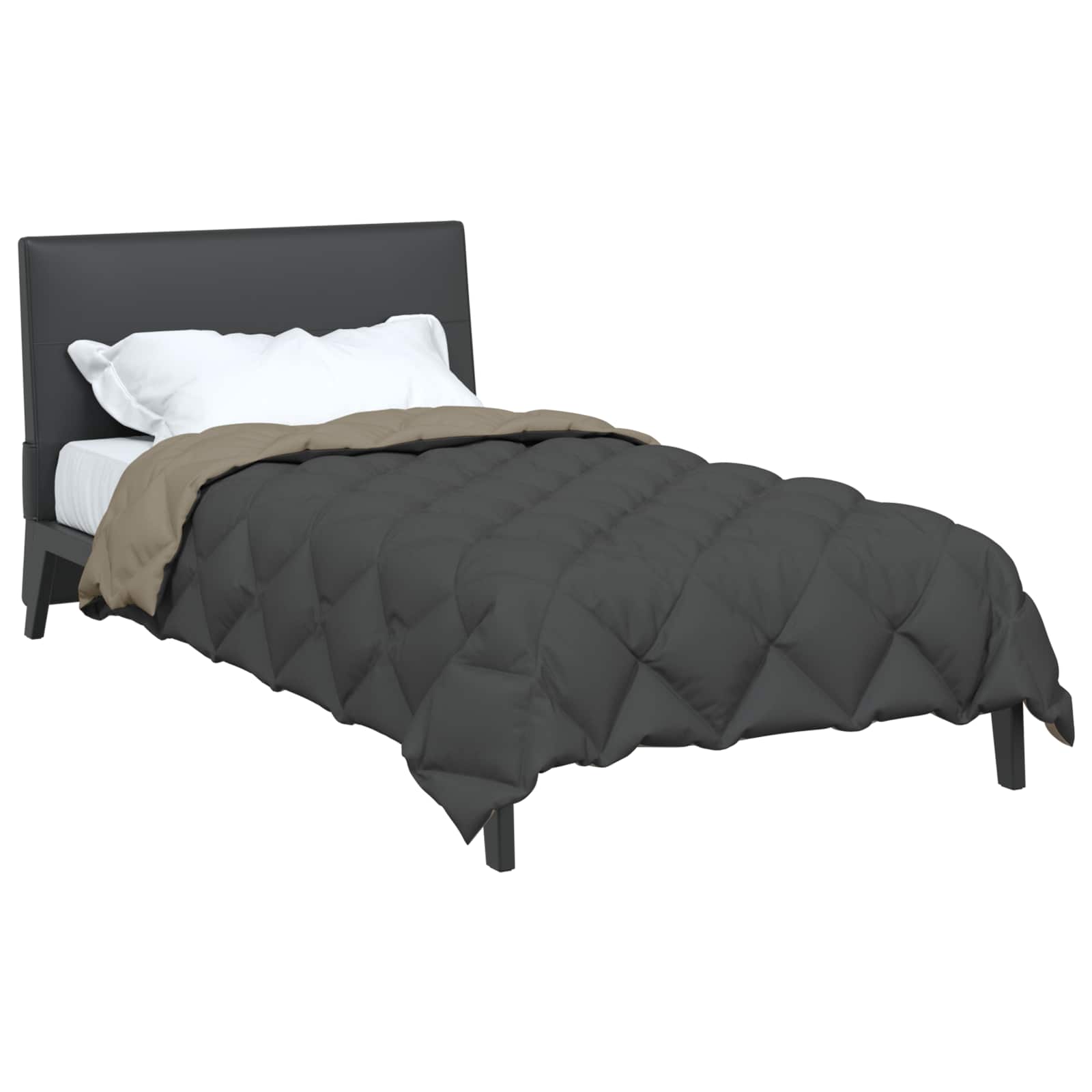 vidaXL Winter Dekbed Lichtgrijs en Antraciet 220 x 155 cm Microfiber