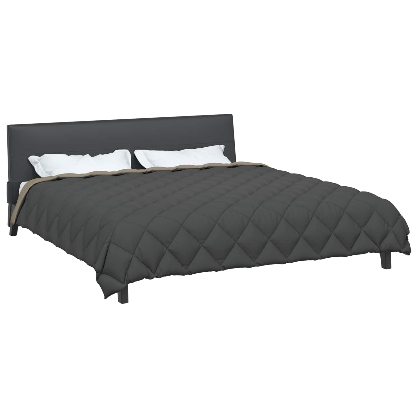 vidaXL Winter Dekbed Lichtgrijs en Antraciet 240 x 260 cm Microfiber