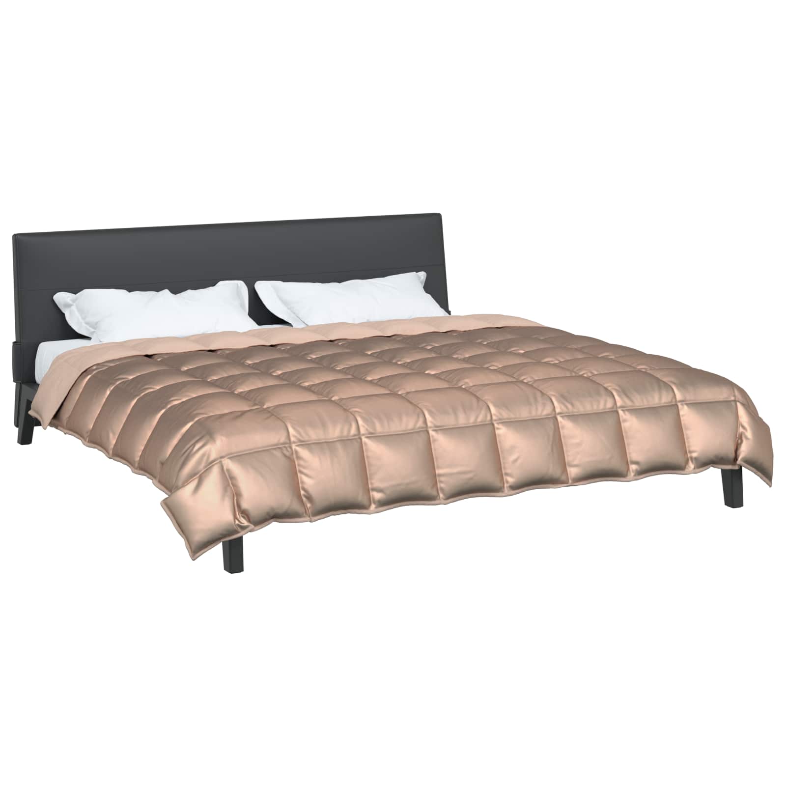 vidaXL Winter Dekbed Goud 200 x 200 cm Satijn en Microfiber