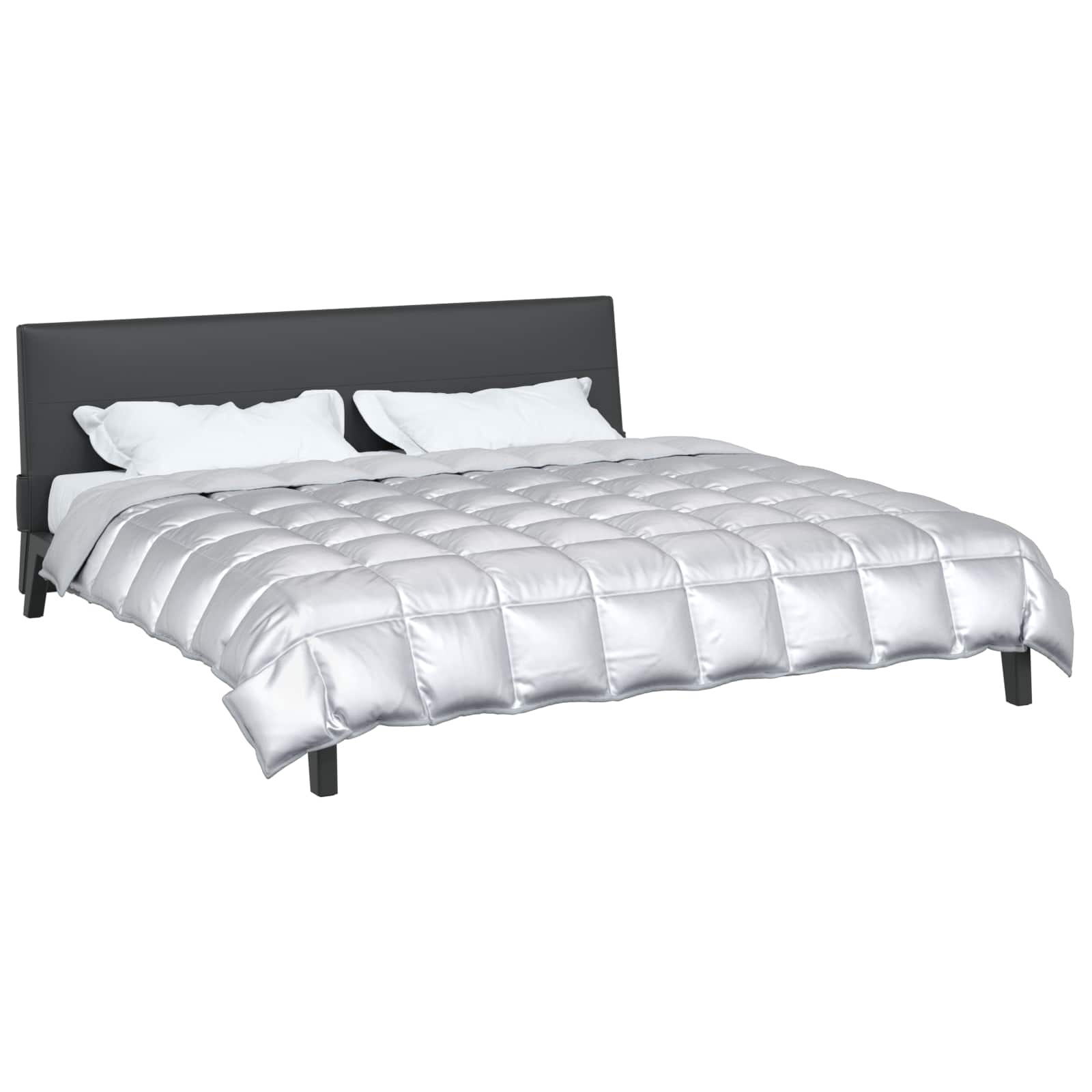 Duvet de iarnă Argintiu 240 x 260 cm Satin și Microfibra [2]