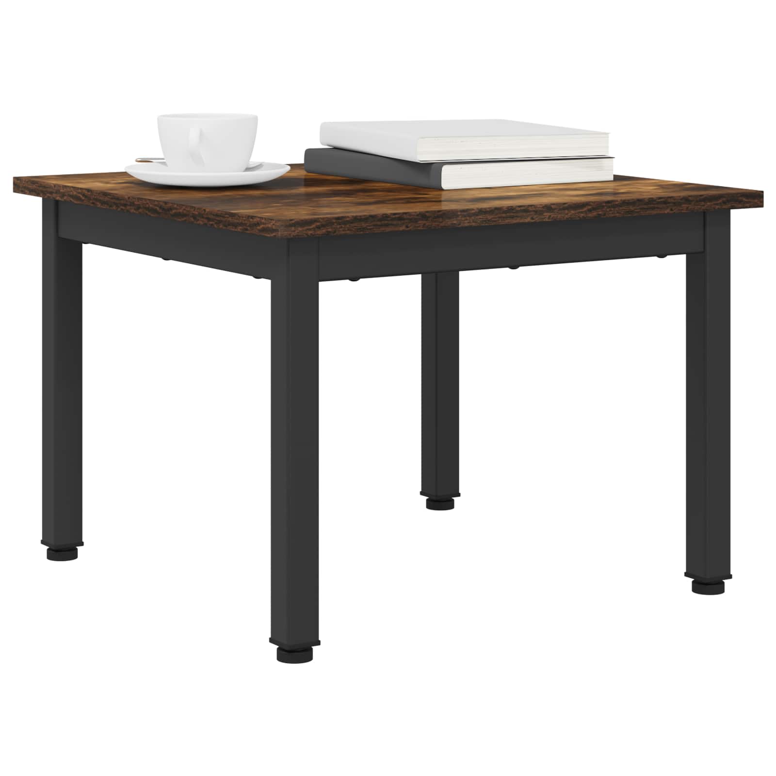 vidaXL Salontafel Rook Eik 50 x 50 x 36 cm Bewerkt hout