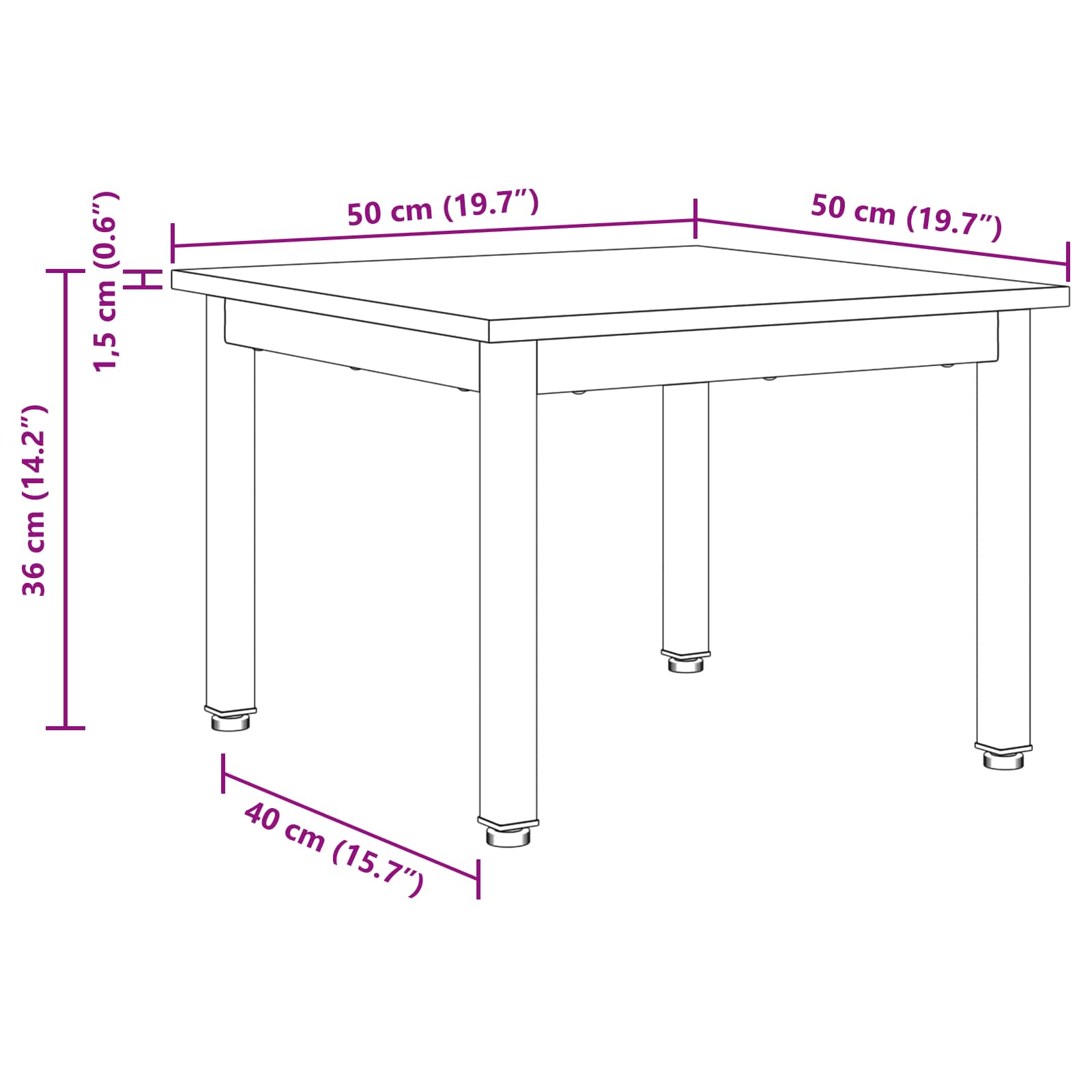 Масичка за кафе Сив Сонома 50 x 50 x 36 см Инженерно дърво - Image 11