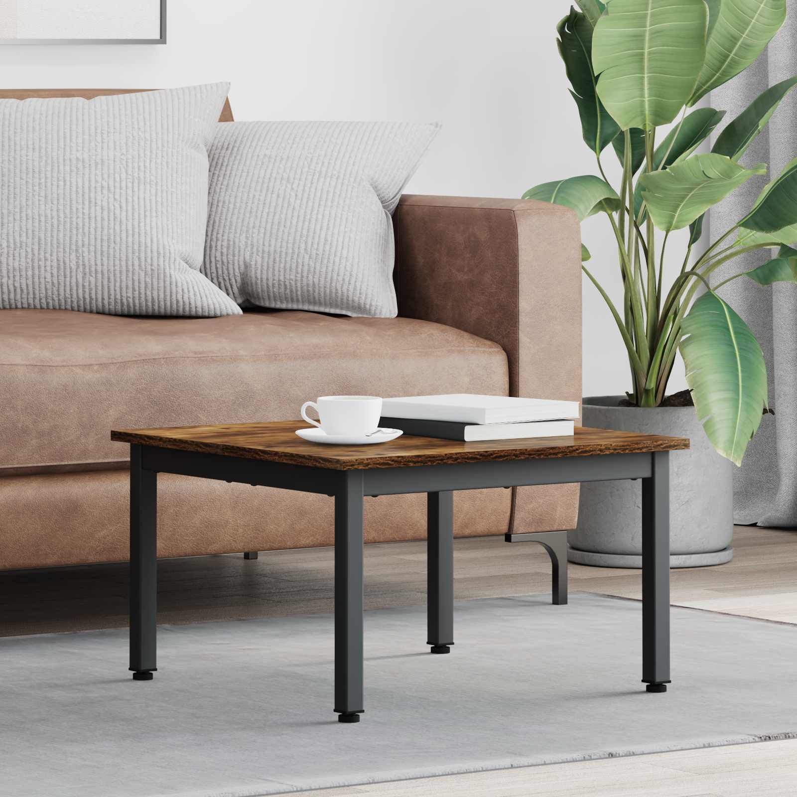 vidaXL Masă de cafea Stejar fumuriu 60 x 60 x 36 cm Lemn compozit