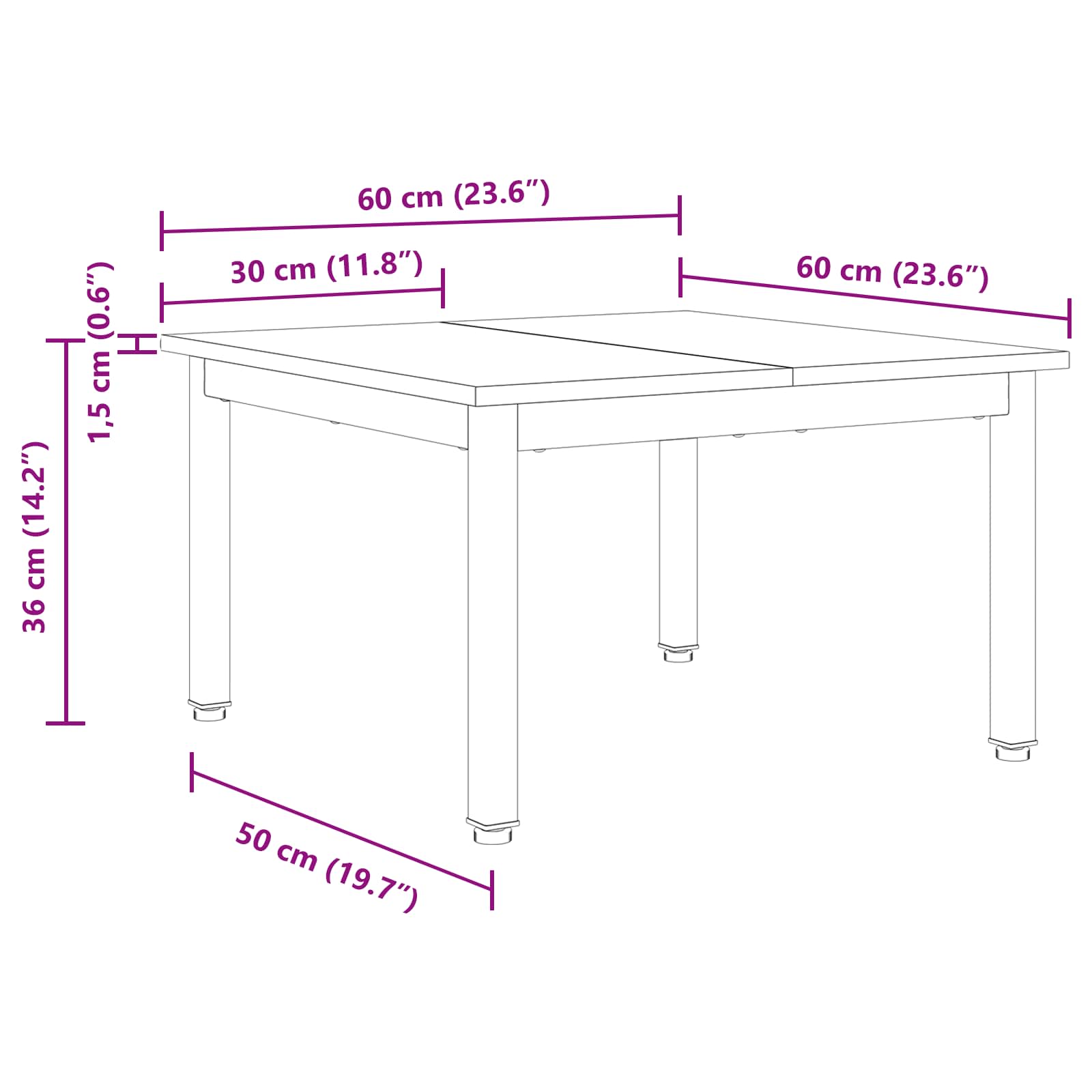 Масичка за кафе Димящ дъб 60 x 60 x 36 cm Инженерно дърво - Image 11
