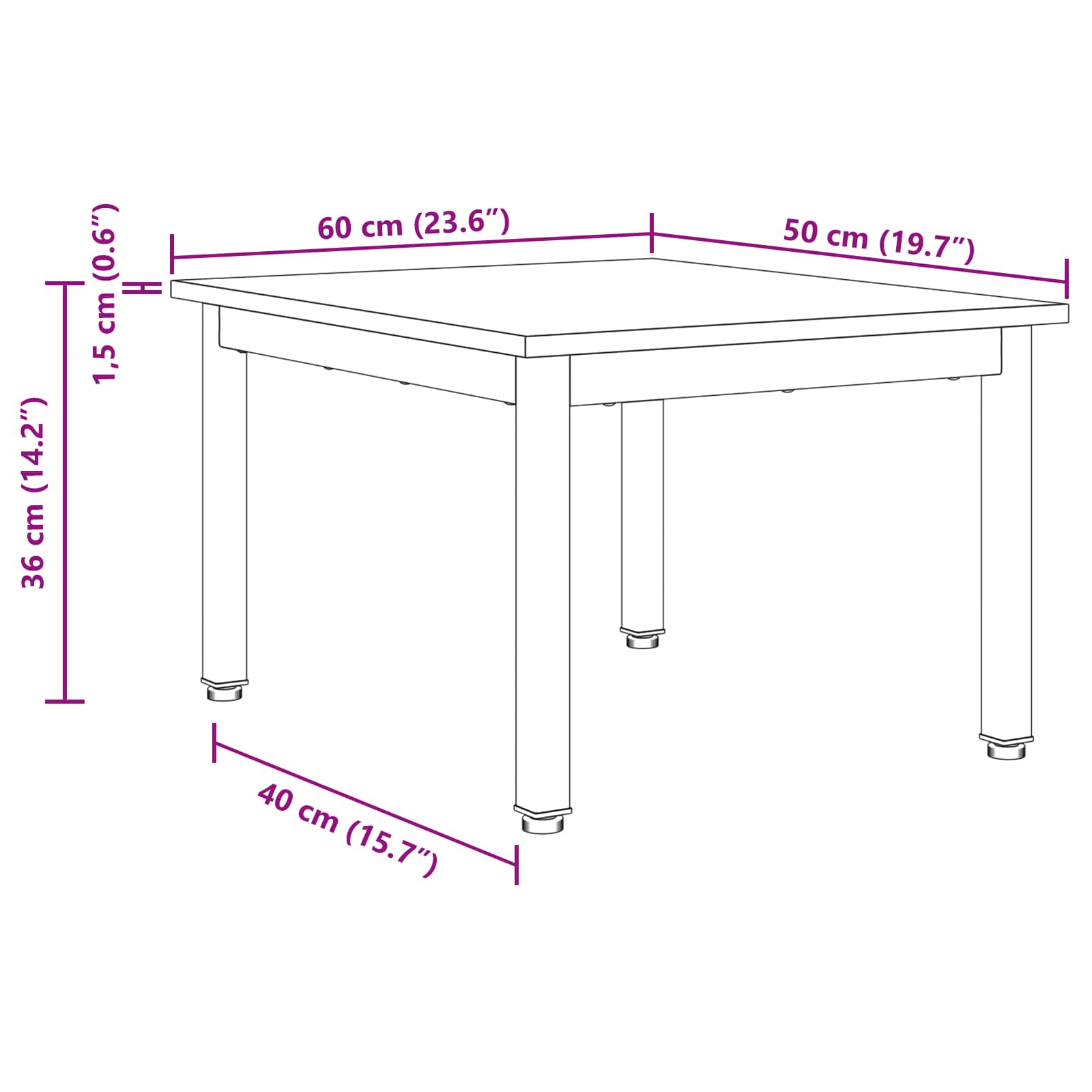 Масичка за кафе Старо дърво 60 x 50 x 36 см Инженерно дърво - Image 11
