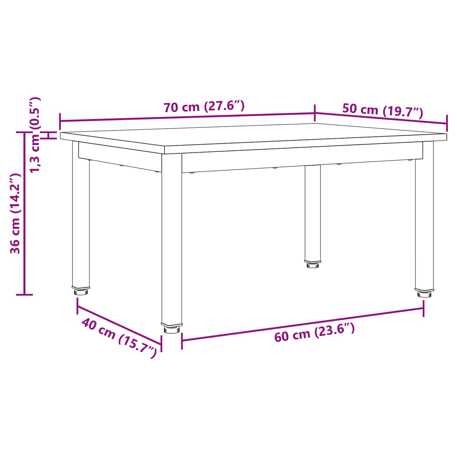 Масичка за кафе Старо дърво 70 x 50 x 36 см Инженерно дърво - Image 11