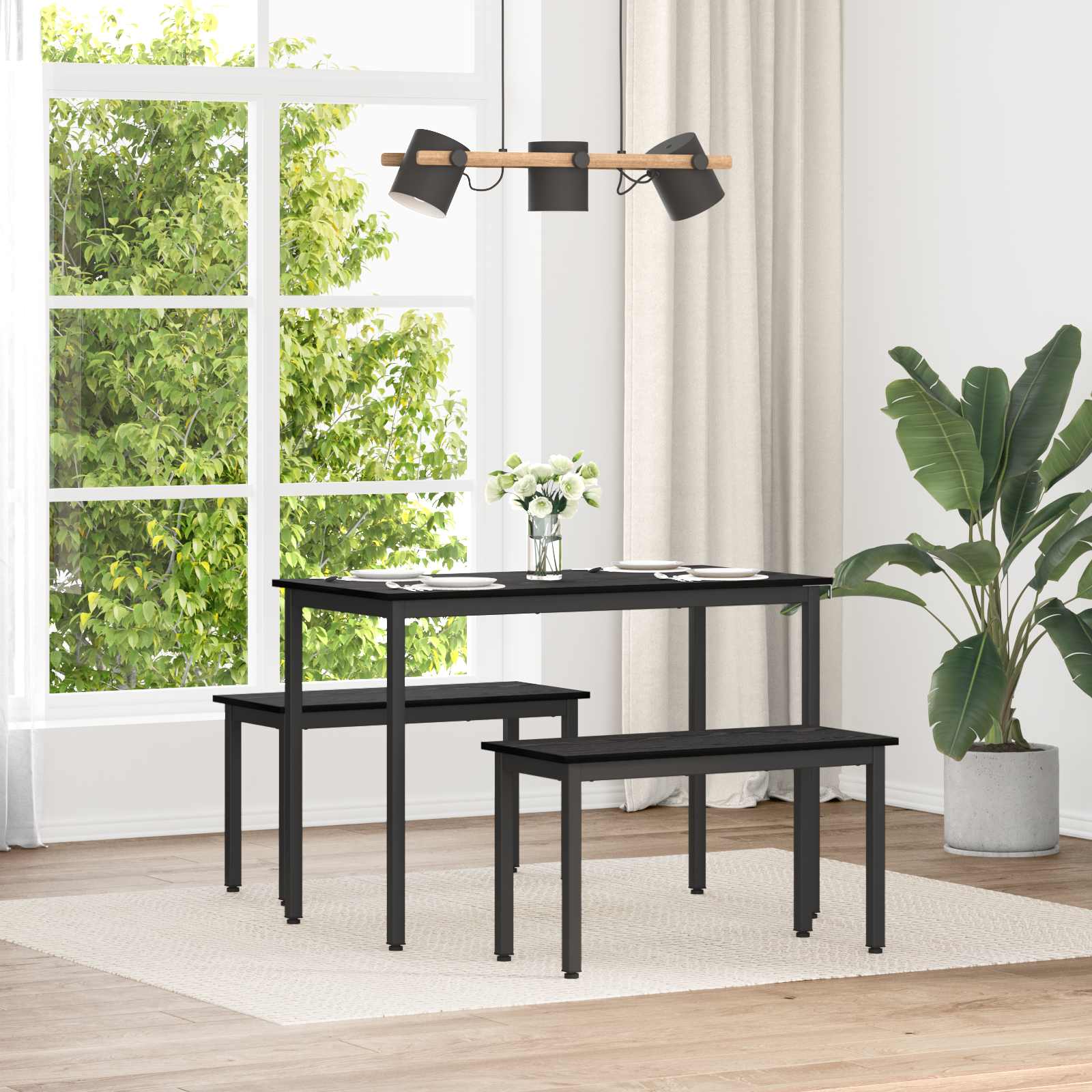 vidaXL Bank Schwarz Eichen-Optik 80 x 35 x 45 cm Holzwerkstoff