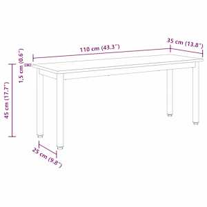 lavice Kouřový dub 110 x 35 x 45 cm kompozitní dřevo - obrázek 10
