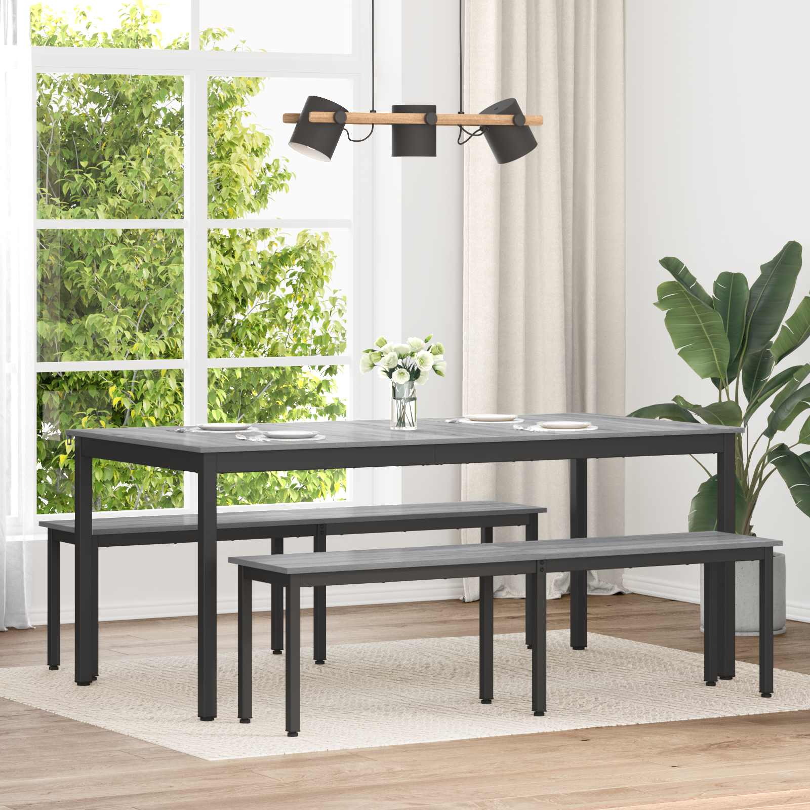 vidaXL bancă Gri Sonoma 160 x 35 x 45 cm Lemn compozit