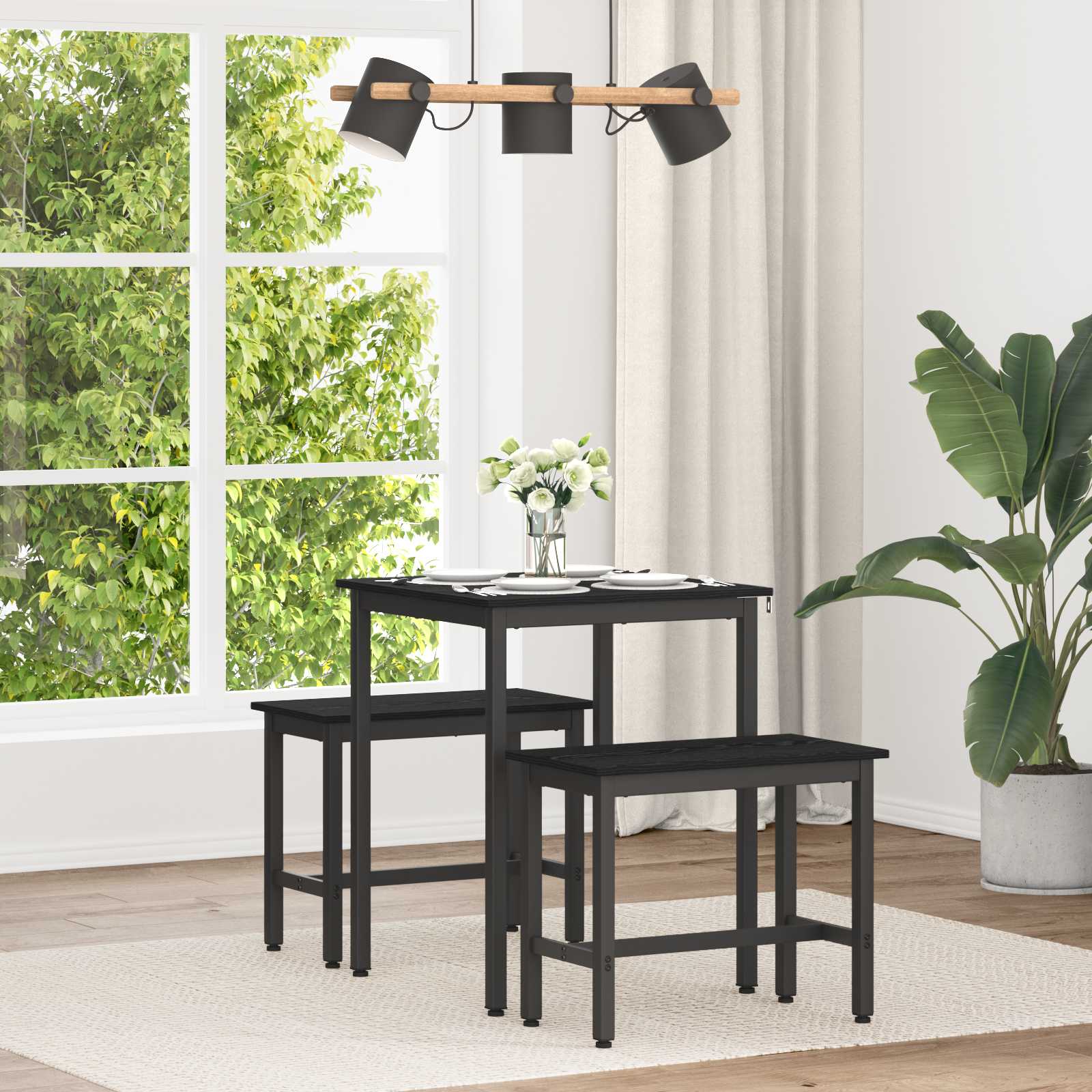 vidaXL Mese de sufragerie METAL