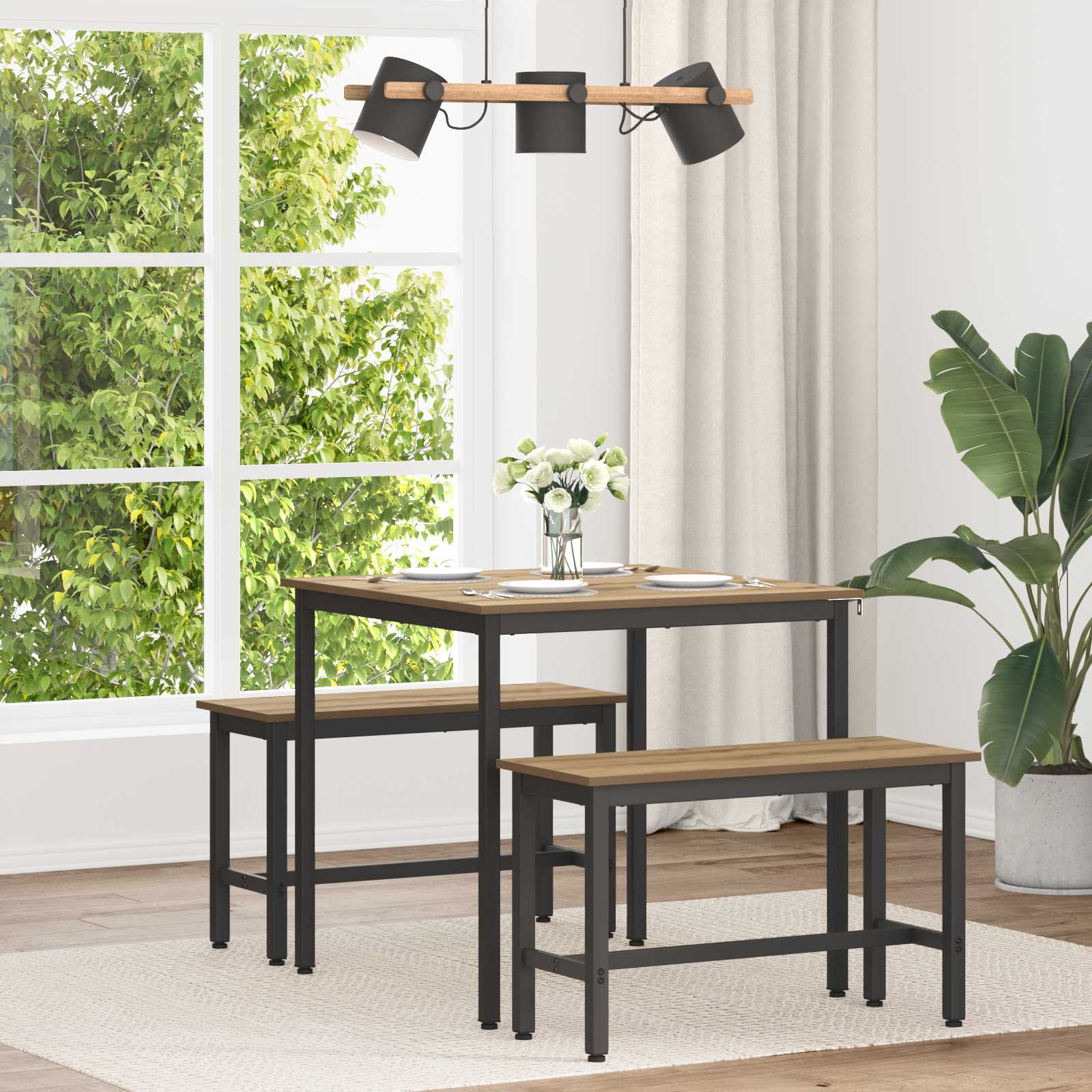 vidaXL Mese de sufragerie 80 x 80 x 75 cm METAL