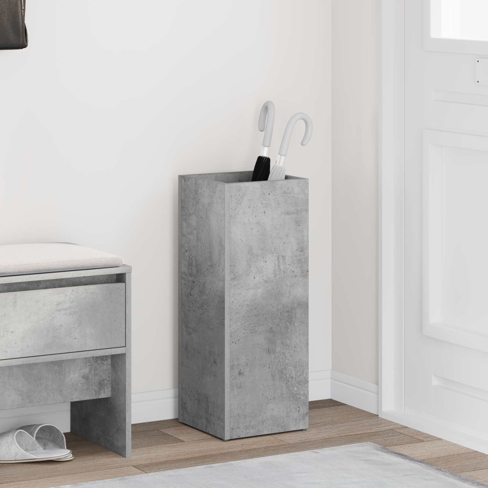 Paraplu Standaard Beton Grijs 25 x 24,5 x 64 cm Bewerkt hout image 1