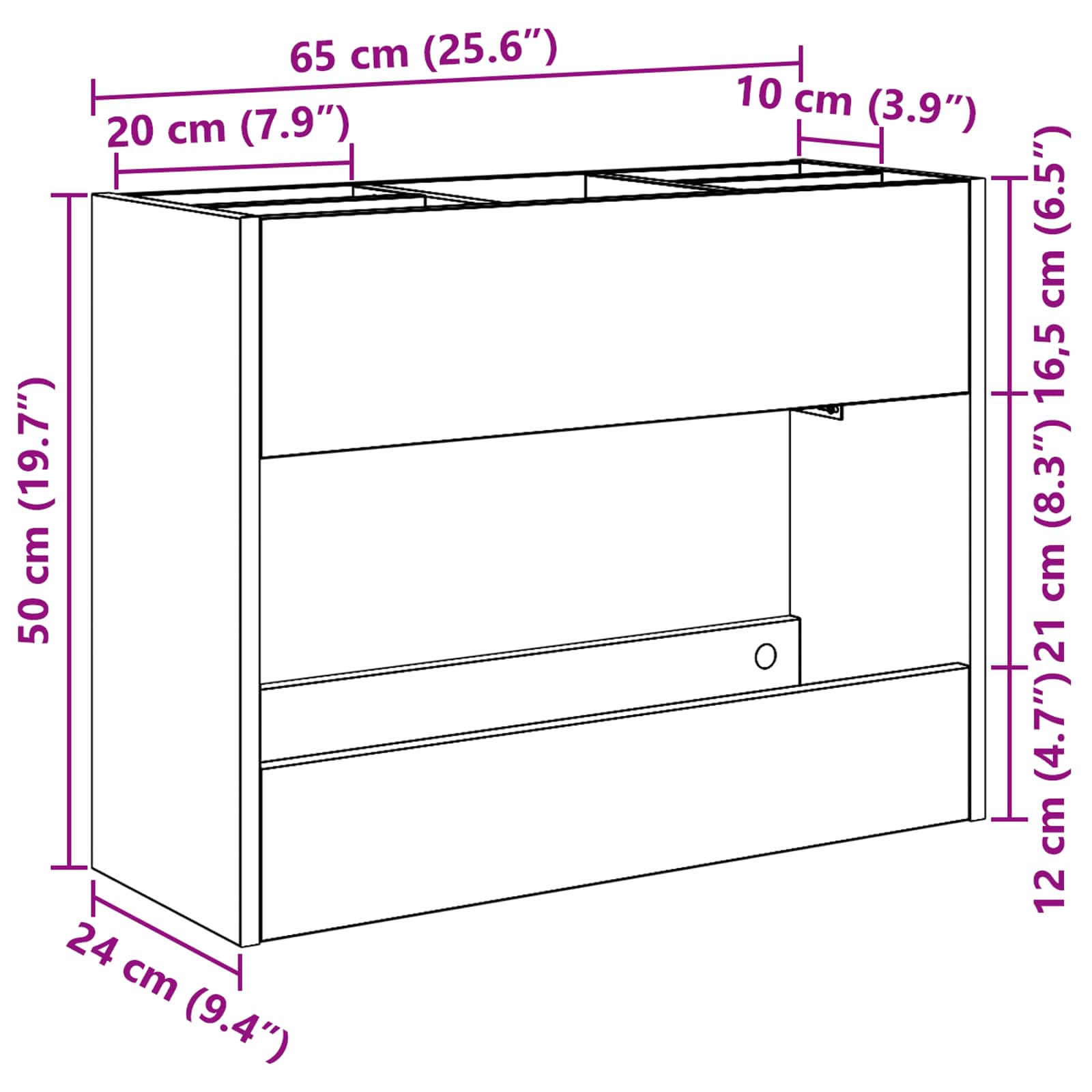 Paraplu Standaard Sonoma Eiken 65 x 24 x 50 cm Bewerkt hout image 10