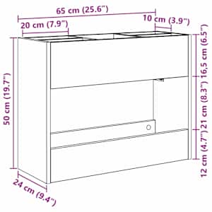 Stojan na slunečníky s úložištěm Betonově šedá 65 x 24 x 50 cm - obrázek 10
