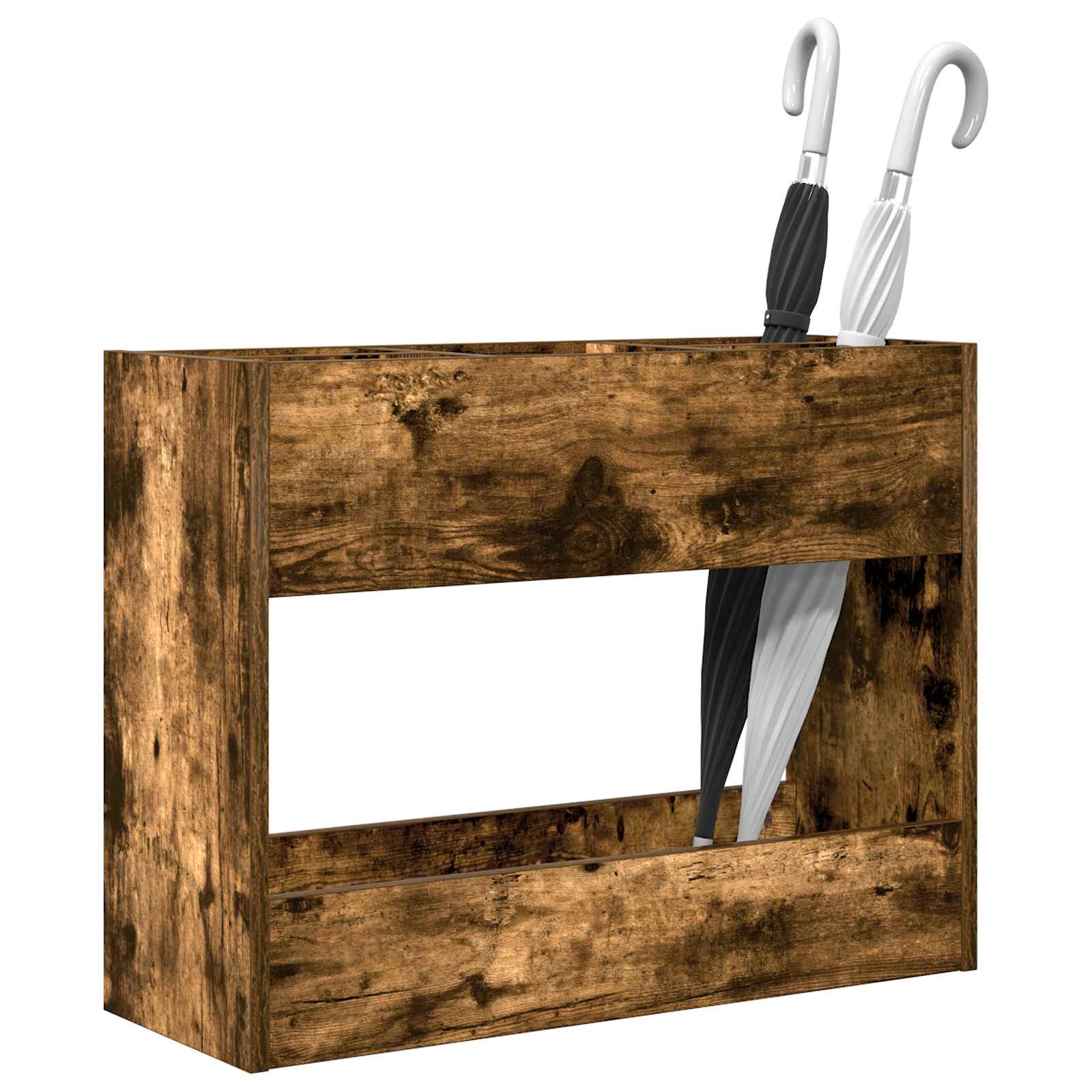 Paraplu Standaard Gerookt eiken 65 x 24 x 50 cm Bewerkt hout image 3