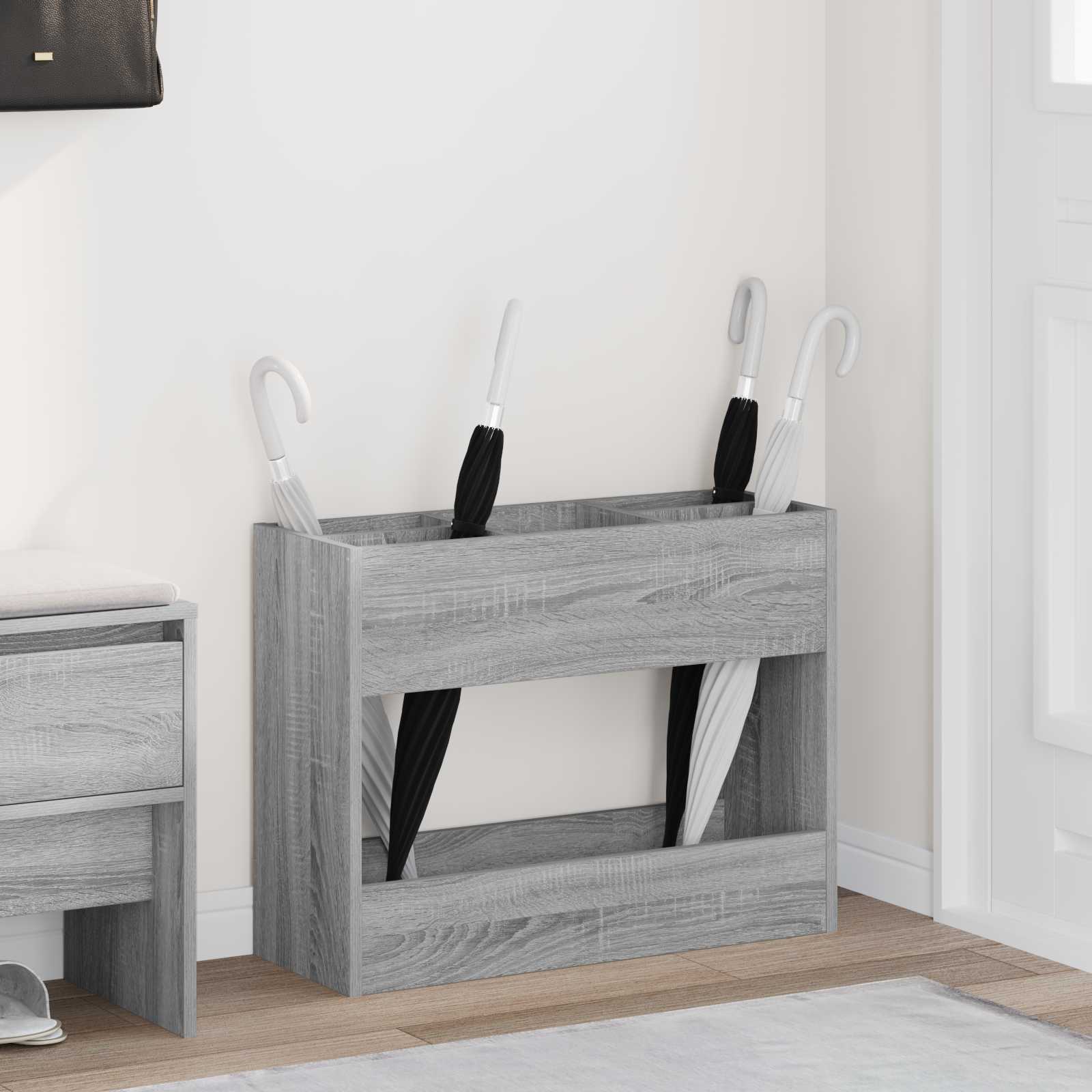 Paraplu Standaard Grijs Sonoma 65 x 24 x 50 cm Bewerkt hout image 1