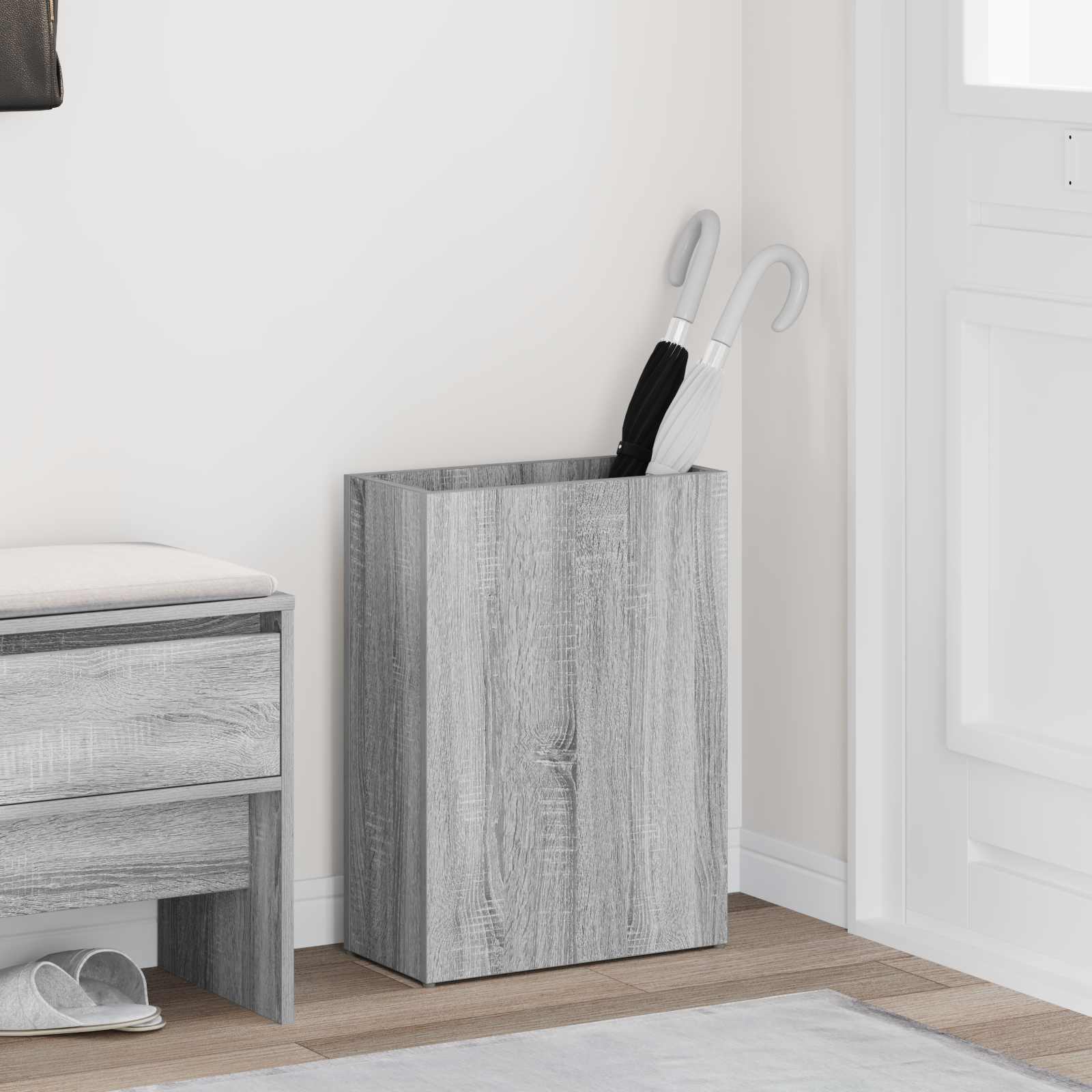 Paraplu Standaard Grijs Sonoma 40 x 20 x 55,5 cm Bewerkt hout image 1