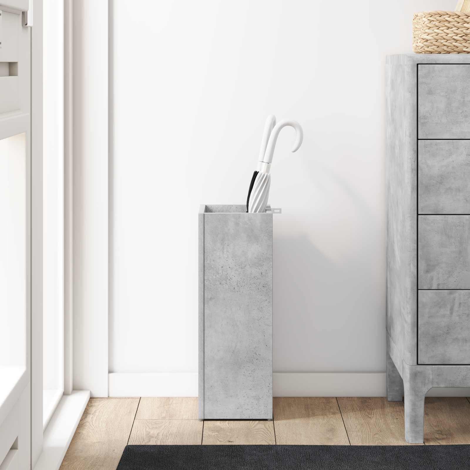 Paraplu Standaard Beton Grijs 20 x 20 x 55,5 cm Bewerkt hout image 4