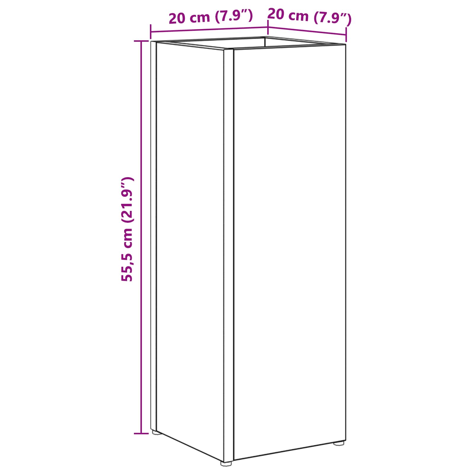 Paraplu Standaard Gerookt eiken 20 x 20 x 55,5 cm Bewerkt hout image 11