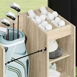 Golfová skříň s kolem Jednobarevný Sonoma dub 65 x 45 x 98 cm - obrázek 5