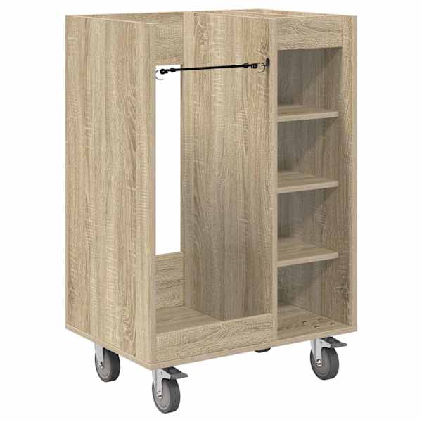 vidaXL Golfikapp rattaga &Uuml;ksv&auml;rviline Sonoma tamm 65 x 45 x 98 cm