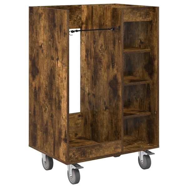 vidaXL Golfikapp rattaga &Uuml;ksv&auml;rviline Suitsetatud tamm 65 x 45 x 98 cm