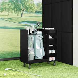 Golfová skříň s kolem Jednobarevný Černý dub 90 x 45 x 98 cm - obrázek 4