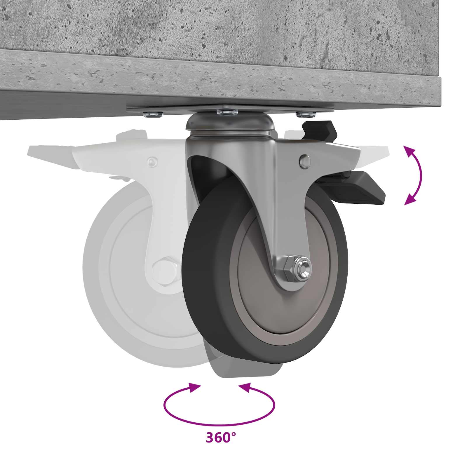 Golf omara s kolesom Enobarvno Betonsko siva 90 x 45 x 98 cm - slika 11