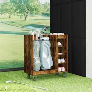 Golfová skříň s kolem Jednobarevný Kouřový dub 90 x 45 x 98 cm - obrázek 4