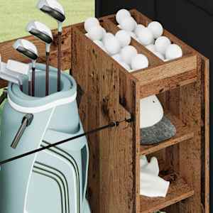 Golfová skříň s kolem Jednobarevný Staré dřevo 90 x 45 x 98 cm - obrázek 5
